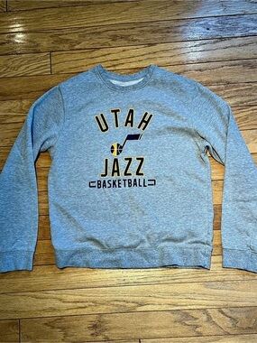 Fanatics Utah Jazz NBA Crewneck Sweatshirt Gray & Yellow Size Medium